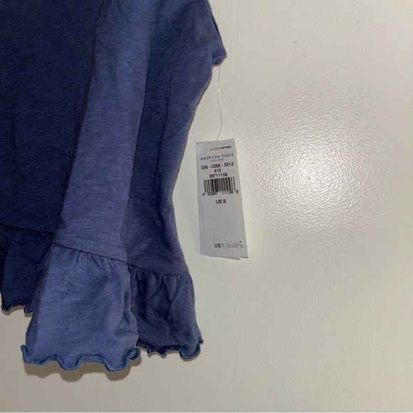 American Eagle Ruffle Trim Cropped Tank Top Small NWT - Picture 2 of 5